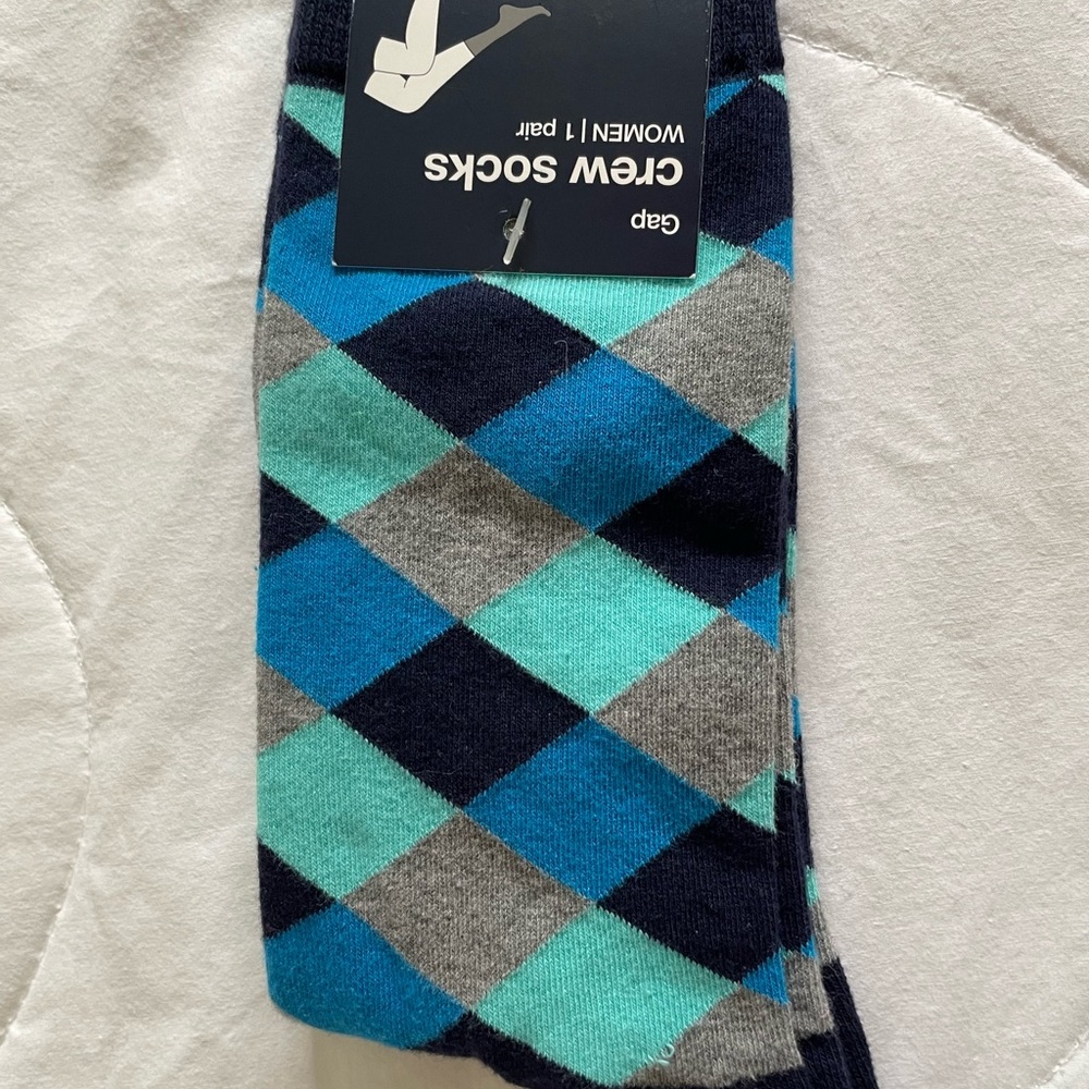 Gap Crew Sox, argyle pattern, women, One Size. New with tag